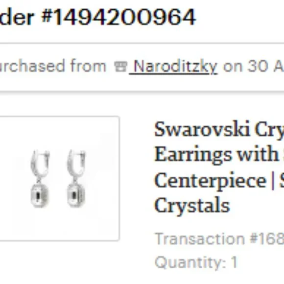 Swarovski Crystal Octagon Earrings with Statement Crystal Centerpiece | Silver - Picture 4 of 5